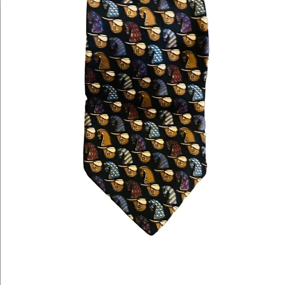 Men’s Guy Laroche Paris Designer Monsieur Tie Horses Necktie